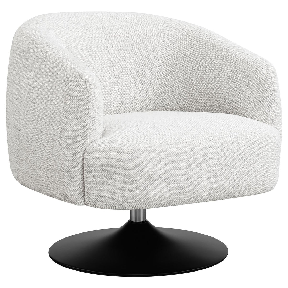 Beige And Matte Black Upholstered Swivel Accent Chair Beige Primary Living Space Contemporary,Modern Pine Foam Boucle