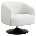 Beige And Matte Black Upholstered Swivel Accent Chair Beige Primary Living Space Contemporary,Modern Pine Foam Boucle