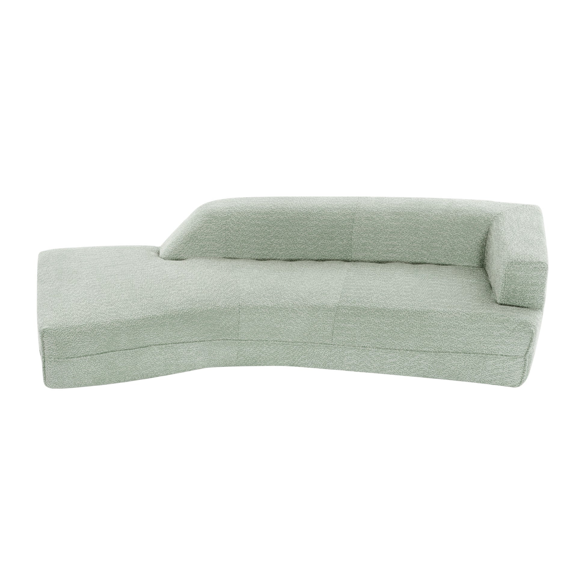 109.4" Curved Chaise Lounge Modern Indoor Sofa Couch For Living Room, Green Green Boucle