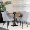 Bronze Round Dining Table Brown Brown Dining Room Industrial Round Powder Coated Kitchen & Dining Tables Metal Pedestal