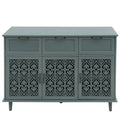 3 Door 3 Drawer Cabinet, American Furniture, Suitable For Bedroom, Living Room, Study Dark Green Particle Board