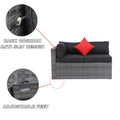 5 Pieces Pe Rattan Sectional Outdoor Furniture Cushioned U Sofa Set With 2 Pillow Grey Wicker Black Cushion Yes Sectional Black Grey Weather Resistant Frame Mildew Resistant Cushion Garden & Outdoor Modern Complete Patio Sets Fiber Foam And Polyester