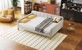 Full Size Upholstered Daybed With 4 Support Legs,White Full White Upholstered