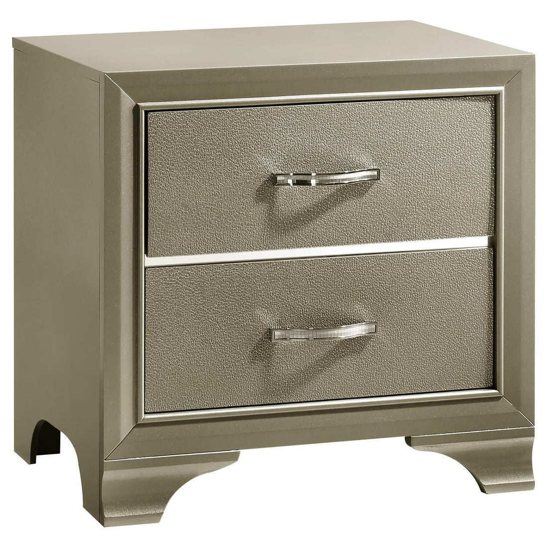 Champagne Nightstand With 2 Drawers Champagne 2 Drawers Bedroom Drawer Storage Glam Rubberwood Felt Lined Drawers Wood