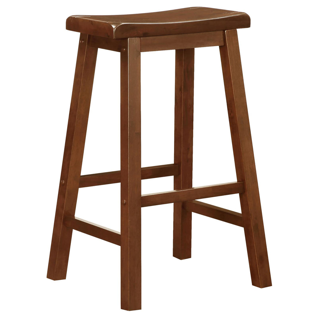 Chestnut Bar Stools Set Of 2 Solid Brown Brown Dining Room Wipe Clean Transitional Bar Stools Rubberwood Wood