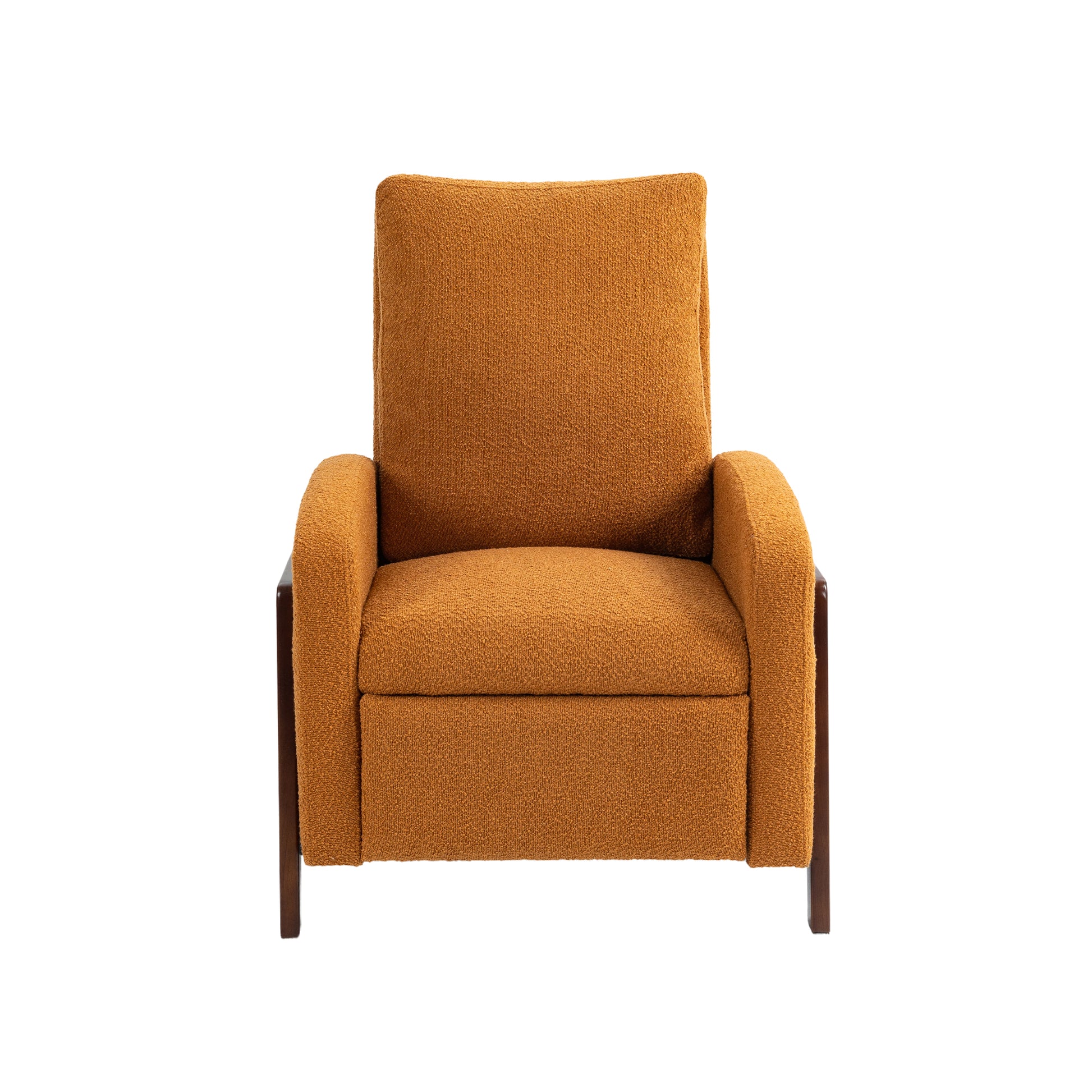 Coolmore Recliner Chair Adjustable Home Theater Single Fabric Recliner Sofa Furniture With Thick Seat Cushion And Backrest Modern Living Room Recliners Orange Boucle