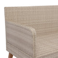 3 Piece Patio Sectional Wicker Rattan Outdoor Furniture Sofa Set Natural Yellow Wicker Dark Grey Cushion Yes Complete Patio Set Dark Grey Rust Resistant Frame Mildew Resistant Cushion Garden & Outdoor Modern Complete Patio Sets Fiber Foam Pads Pe Rattan