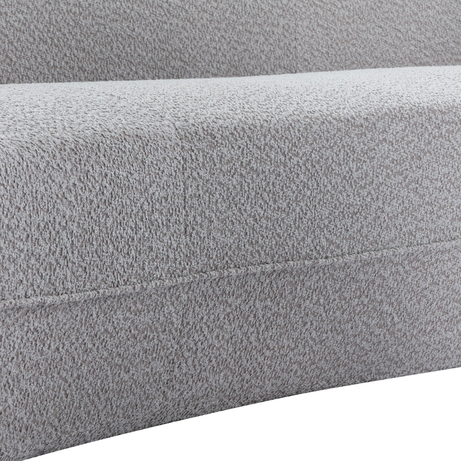 109.4" Curved Chaise Lounge Modern Indoor Sofa Couch For Living Room, Grey Grey Boucle