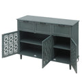 3 Door 3 Drawer Cabinet, American Furniture, Suitable For Bedroom, Living Room, Study Dark Green Particle Board