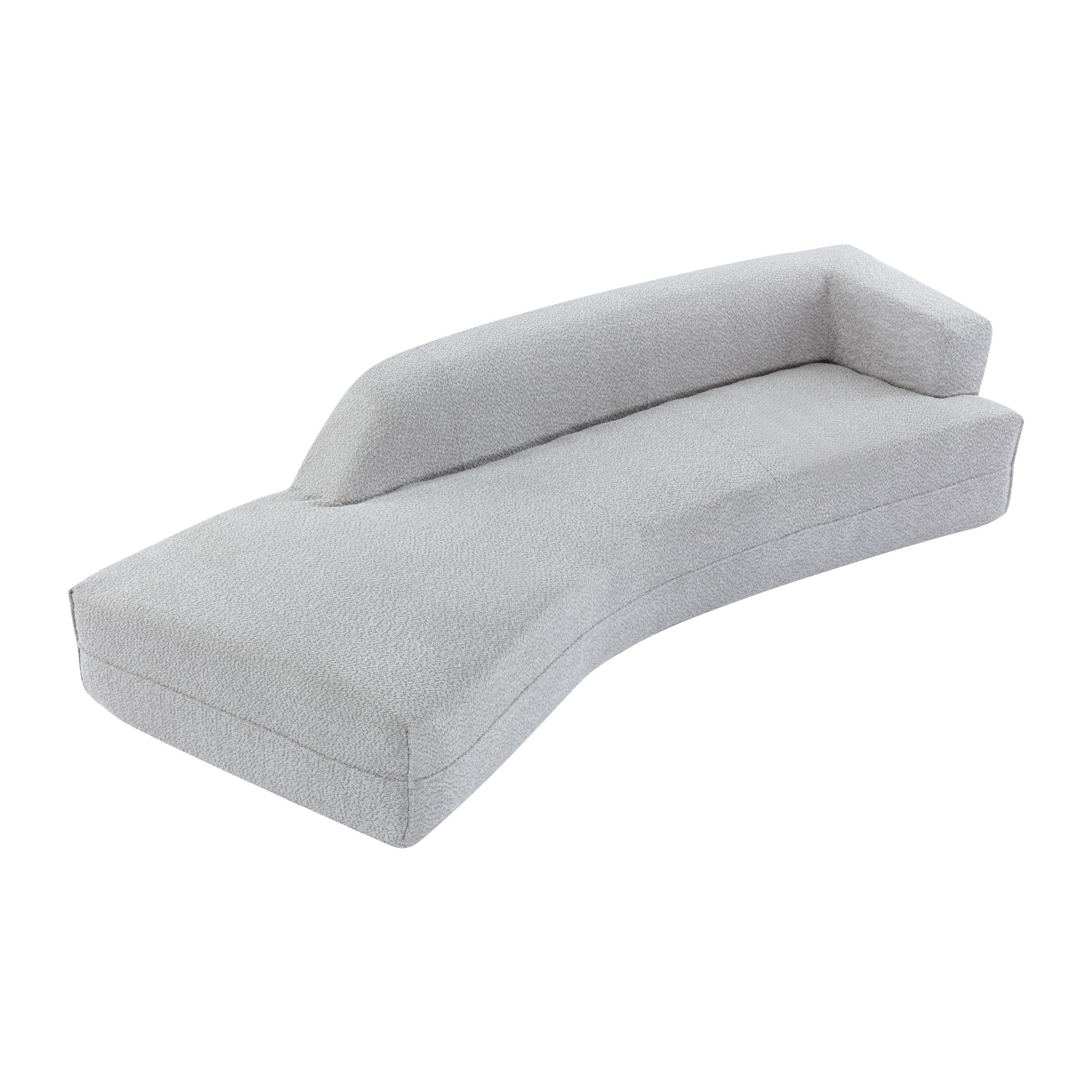 109.4" Curved Chaise Lounge Modern Indoor Sofa Couch For Living Room, Grey Grey Boucle