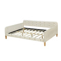 Full Size Upholstered Daybed With 4 Support Legs,White Full White Upholstered