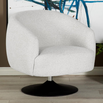 Beige And Matte Black Upholstered Swivel Accent Chair Beige Primary Living Space Contemporary,Modern Pine Foam Boucle