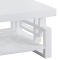 High Glossy White Rectangular Coffee Table Glossy White White Primary Living Space Contemporary,Modern Rectangular Shelves Coffee & End Tables Glossy Wood Sled