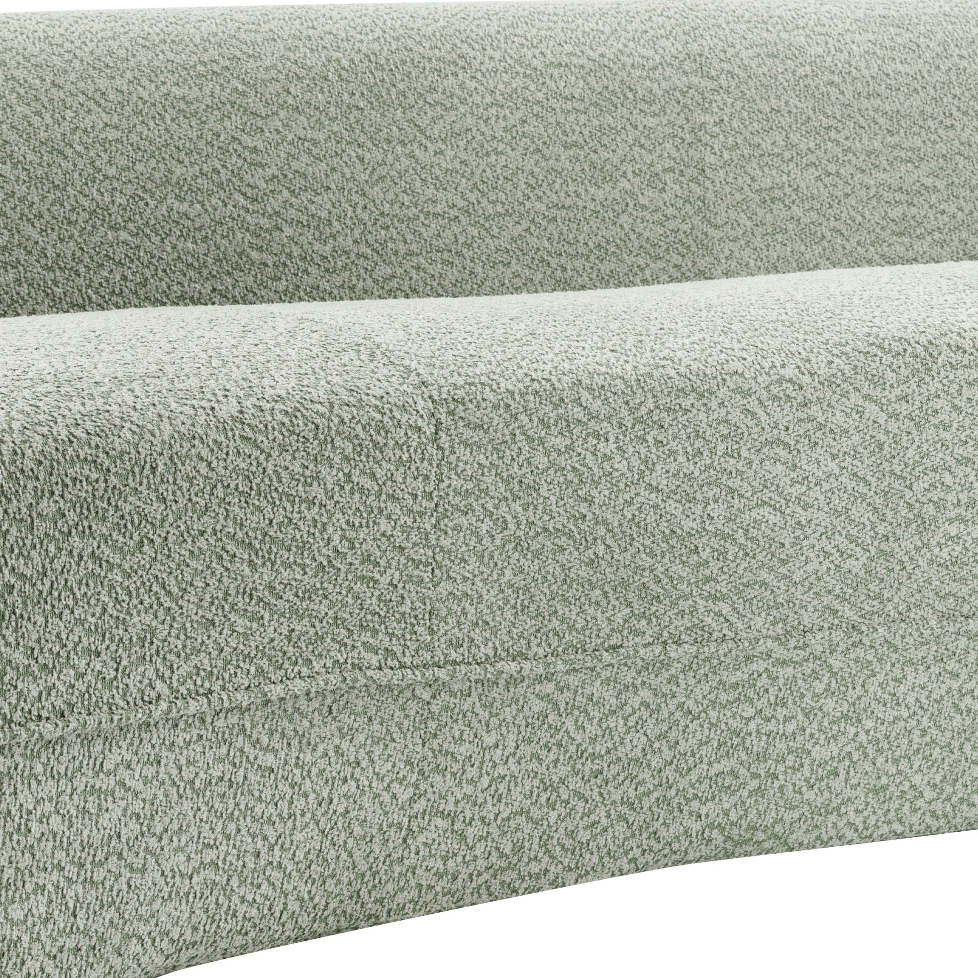 109.4" Curved Chaise Lounge Modern Indoor Sofa Couch For Living Room, Green Green Boucle