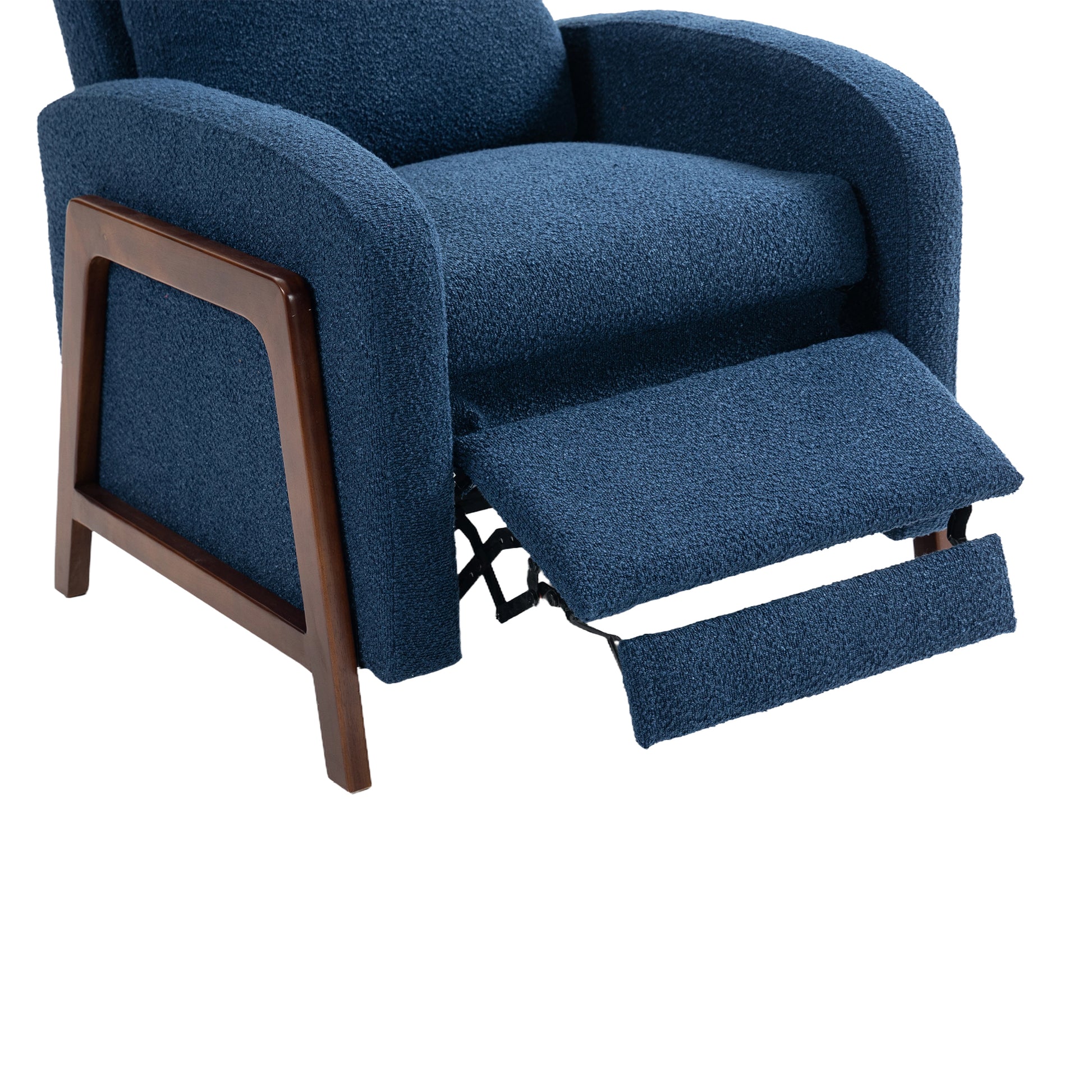 Coolmore Recliner Chair Adjustable Home Theater Single Fabric Recliner Sofa Furniture With Thick Seat Cushion And Backrest Modern Living Room Recliners Navy Boucle