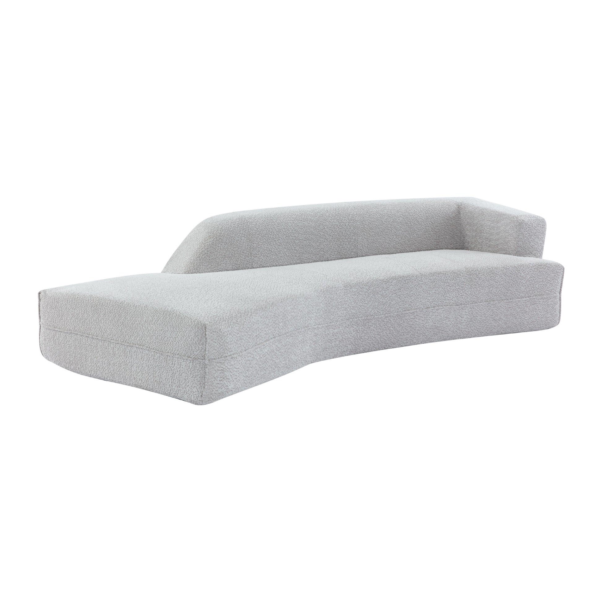 109.4" Curved Chaise Lounge Modern Indoor Sofa Couch For Living Room, Grey Grey Boucle