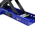 Steel Motorcycle Atv Scissor Lift Jack Crank Hoist Stand With Saddle And Safety Pins 1100 Lbs Blue Steel