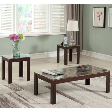 Brown 3 Piece Occasional Set Brown Brown Primary Living Space Transitional Rectangular Coffee & End Tables Wood