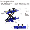 Steel Motorcycle Atv Scissor Lift Jack Crank Hoist Stand With Saddle And Safety Pins 1100 Lbs Blue Steel