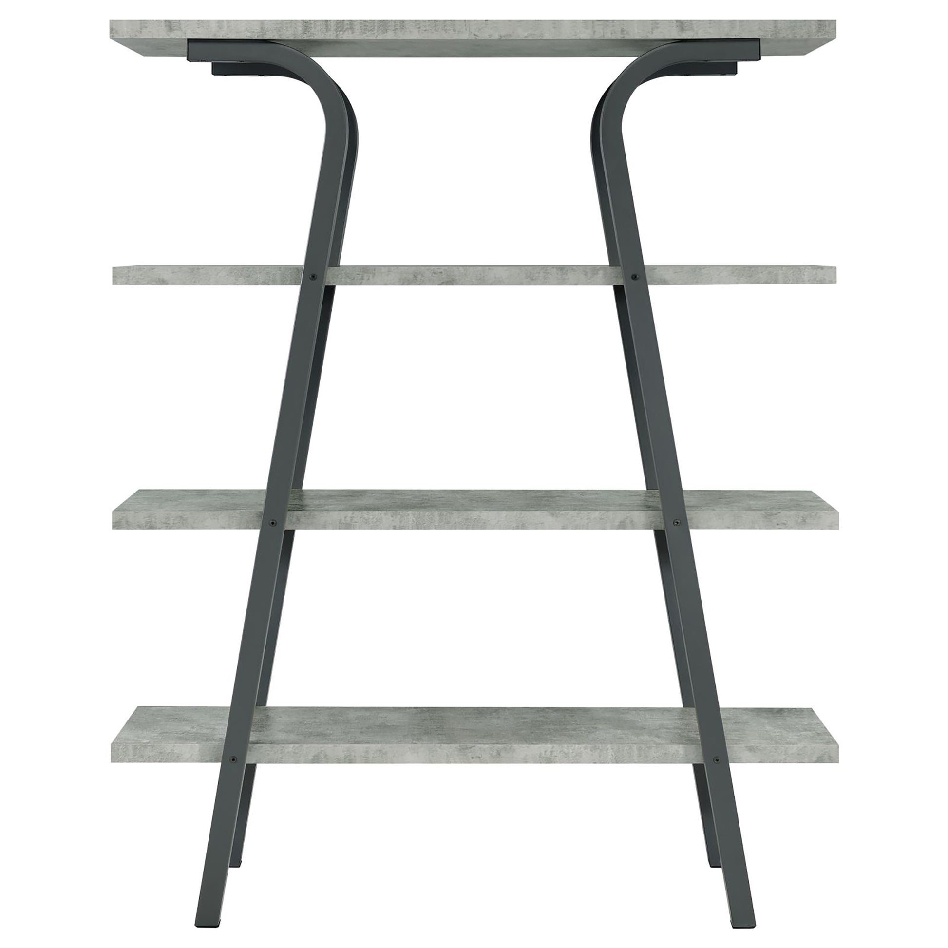 Cement And Gunmetal 3 Shelf Rectangular Bookcase 4 Cement Grey Gray Geometric Vertical Office Open Back Wood Contemporary,Modern Wood