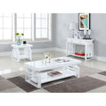 High Glossy White Rectangular Coffee Table Glossy White White Primary Living Space Contemporary,Modern Rectangular Shelves Coffee & End Tables Glossy Wood Sled