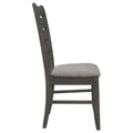 Grey And Dark Grey Padded Seat Side Chairs Set Of 2 Solid Grey Gray Dining Room Foam Spot Clean Transitional Side Chair Rubberwood Ladder Back Wood