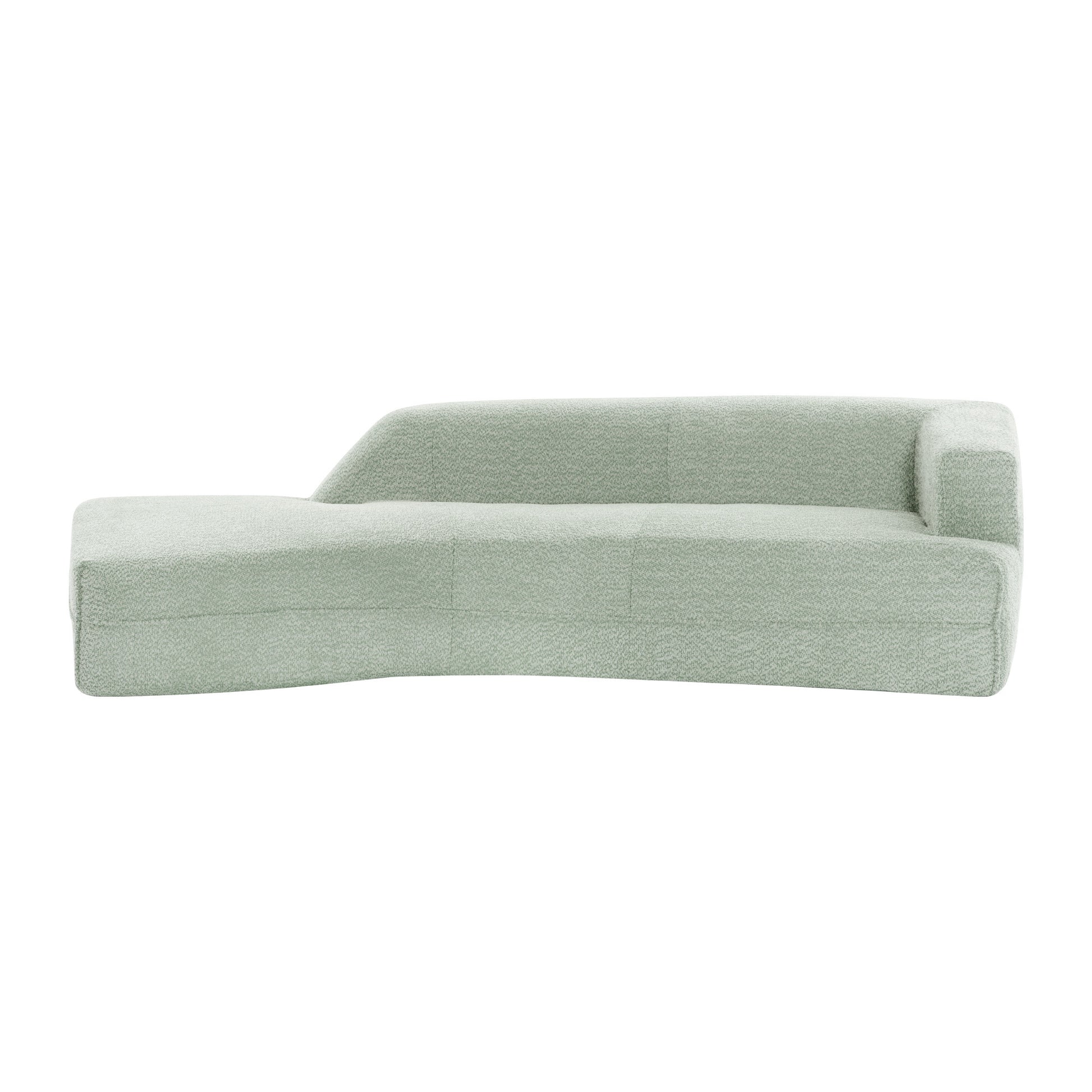 109.4" Curved Chaise Lounge Modern Indoor Sofa Couch For Living Room, Green Old Sku:Wf313109Aaf Green Boucle