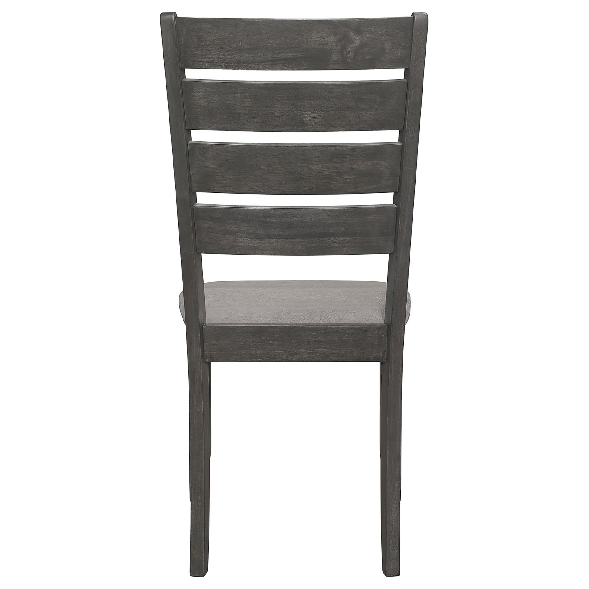 Grey And Dark Grey Padded Seat Side Chairs Set Of 2 Solid Grey Gray Dining Room Foam Spot Clean Transitional Side Chair Rubberwood Ladder Back Wood