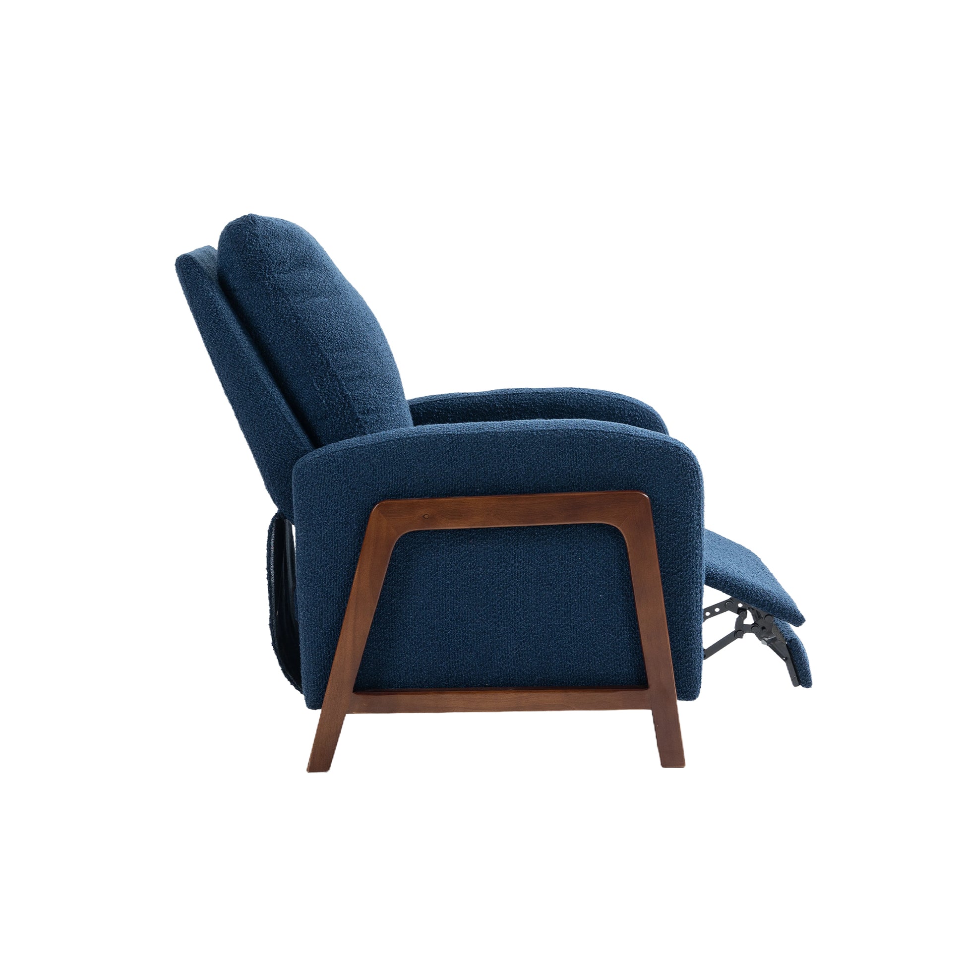 Coolmore Recliner Chair Adjustable Home Theater Single Fabric Recliner Sofa Furniture With Thick Seat Cushion And Backrest Modern Living Room Recliners Navy Boucle