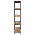 Antique Nutmeg And Black 4 Shelf Bookcase 4 Brown Brown Standard Vertical Office Open Back Wood Farmhouse,Rustic Wood