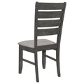 Grey And Dark Grey Padded Seat Side Chairs Set Of 2 Solid Grey Gray Dining Room Foam Spot Clean Transitional Side Chair Rubberwood Ladder Back Wood