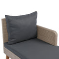 3 Piece Patio Sectional Wicker Rattan Outdoor Furniture Sofa Set Natural Yellow Wicker Dark Grey Cushion Yes Complete Patio Set Dark Grey Rust Resistant Frame Mildew Resistant Cushion Garden & Outdoor Modern Complete Patio Sets Fiber Foam Pads Pe Rattan