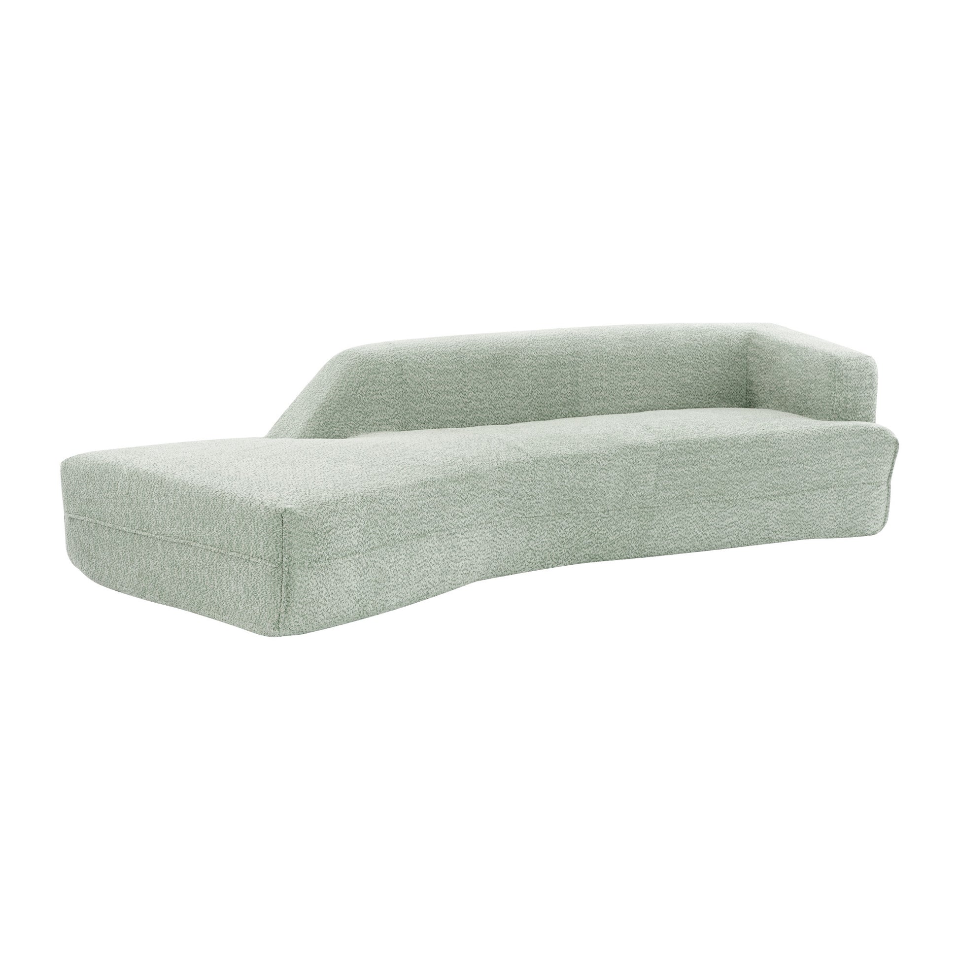 109.4" Curved Chaise Lounge Modern Indoor Sofa Couch For Living Room, Green Green Boucle