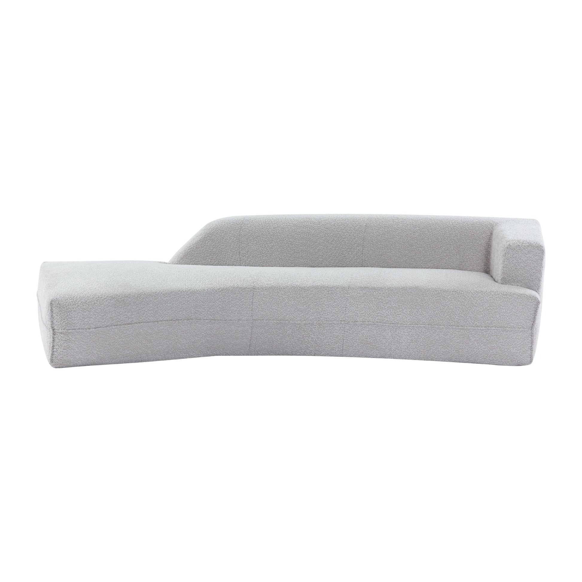 109.4" Curved Chaise Lounge Modern Indoor Sofa Couch For Living Room, Grey Grey Boucle