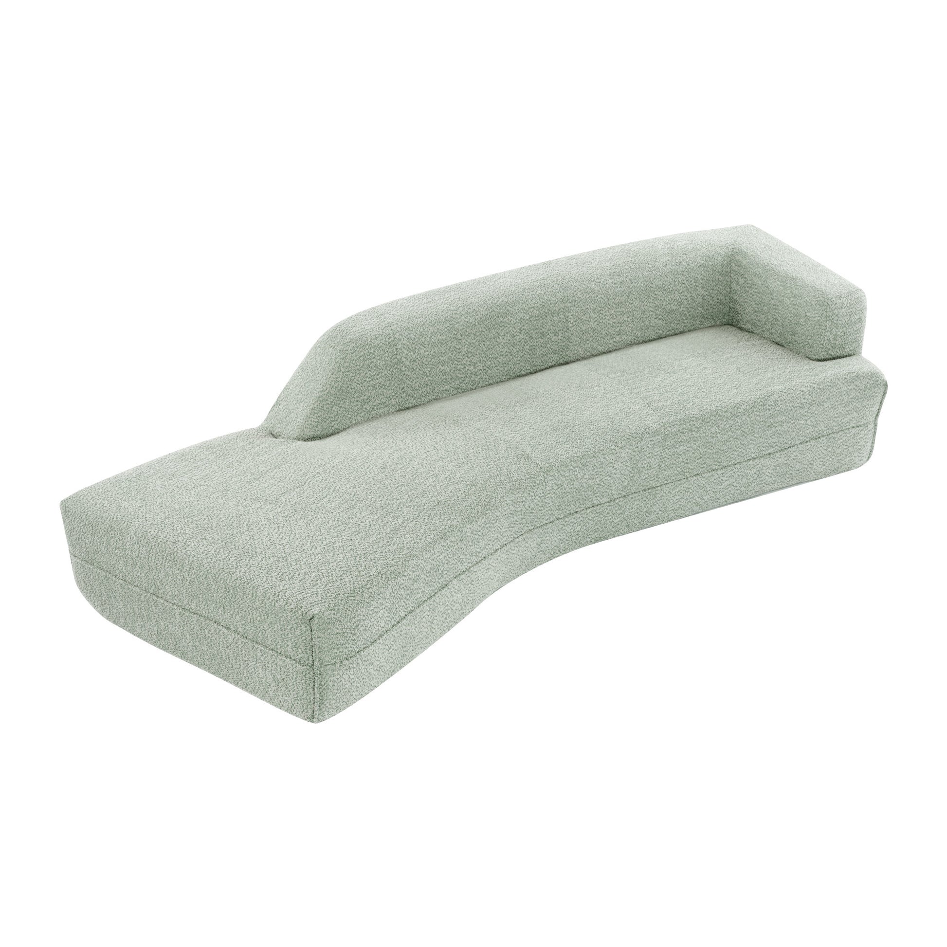 109.4" Curved Chaise Lounge Modern Indoor Sofa Couch For Living Room, Green Green Boucle