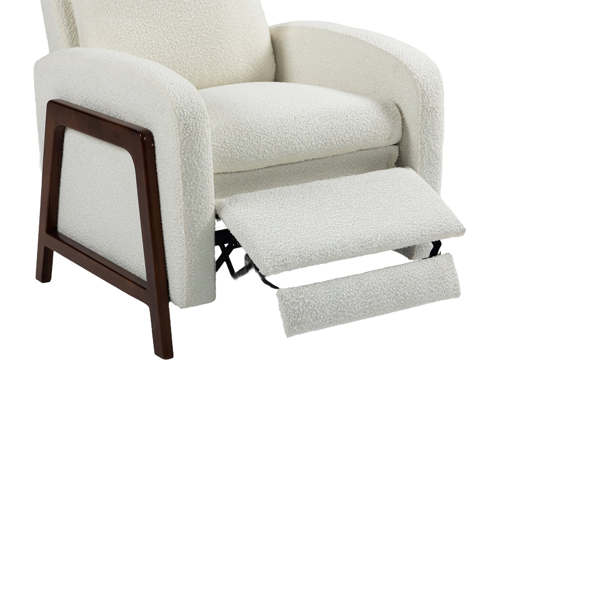 Coolmore Recliner Chair Adjustable Home Theater Single Fabric Recliner Sofa Furniture With Thick Seat Cushion And Backrest Modern Living Room Recliners Beige Boucle