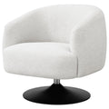 Beige And Matte Black Upholstered Swivel Accent Chair Beige Primary Living Space Contemporary,Modern Pine Foam Boucle