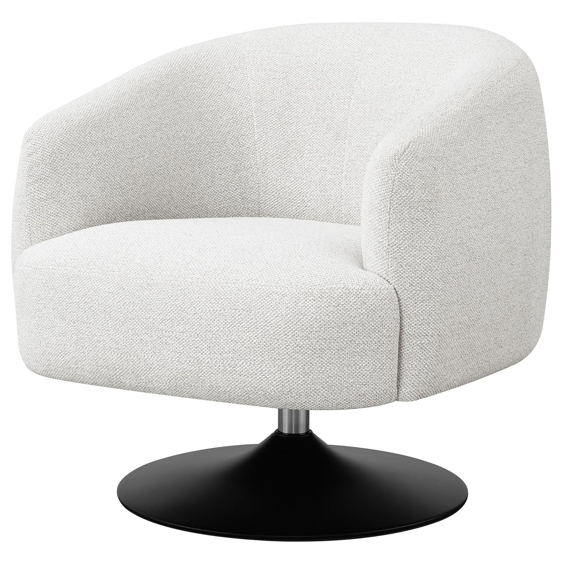 Beige And Matte Black Upholstered Swivel Accent Chair Beige Primary Living Space Contemporary,Modern Pine Foam Boucle