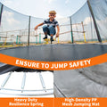 12Ft Trampoline With Safety Enclosure Net, Outdoor Trampoline With Heavy Duty Jumping Mat And Spring Cover Padding For Kids And Adults Gray Garden & Outdoor Iron