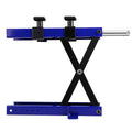 Steel Motorcycle Atv Scissor Lift Jack Crank Hoist Stand With Saddle And Safety Pins 1100 Lbs Blue Steel