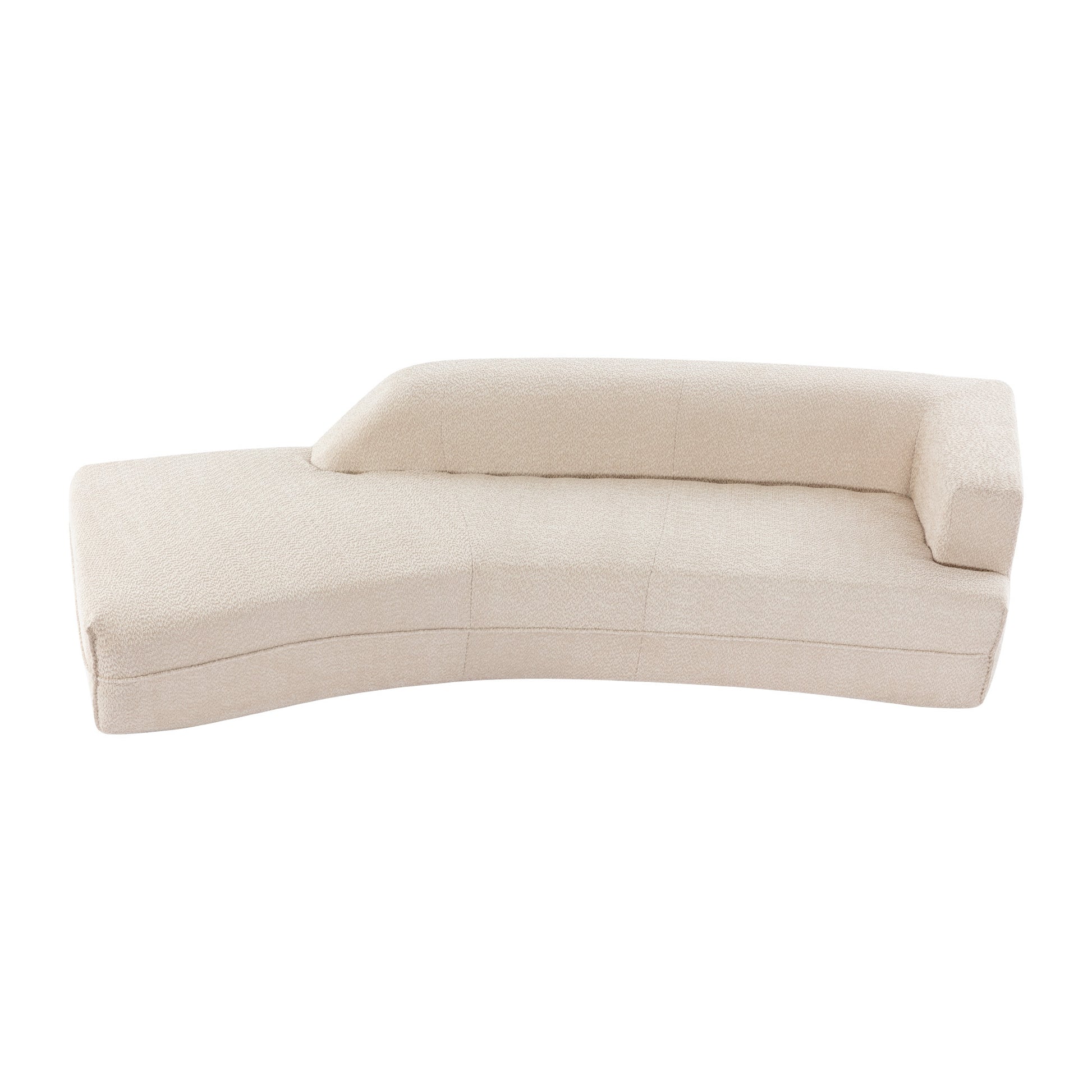109.4" Curved Chaise Lounge Modern Indoor Sofa Couch For Living Room, Beige Old Sku:Wf313109Aaa Beige Boucle