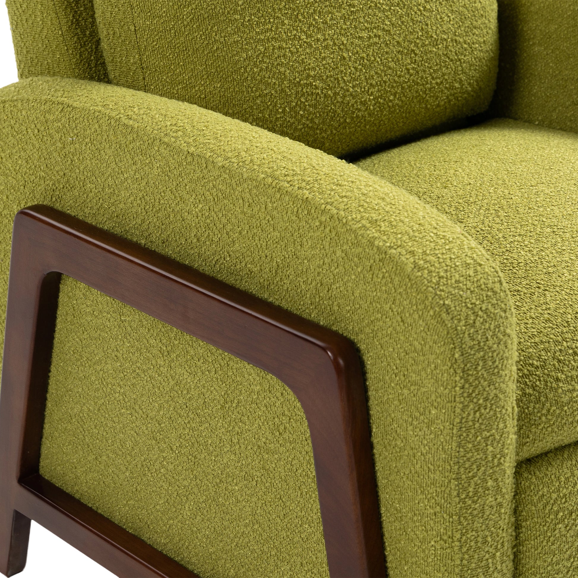 Coolmore Recliner Chair Adjustable Home Theater Single Fabric Recliner Sofa Furniture With Thick Seat Cushion And Backrest Modern Living Room Recliners Olive Green Boucle