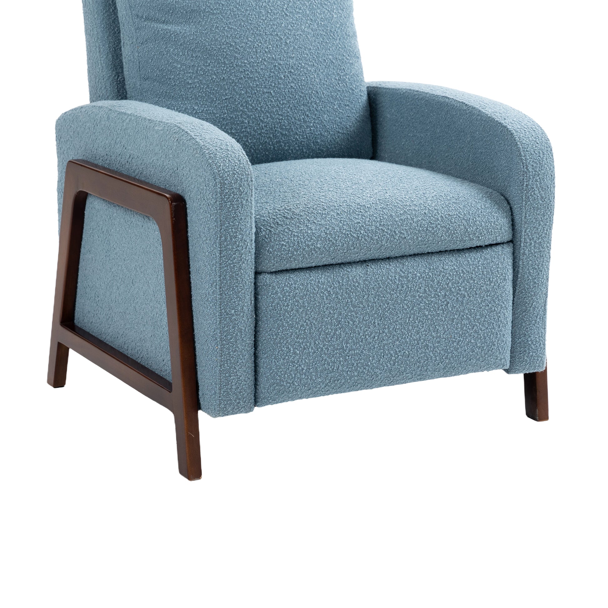 Coolmore Recliner Chair Adjustable Home Theater Single Fabric Recliner Sofa Furniture With Thick Seat Cushion And Backrest Modern Living Room Recliners Light Blue Boucle