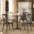 Bronze Round Dining Table Brown Brown Dining Room Industrial Round Powder Coated Kitchen & Dining Tables Metal Pedestal