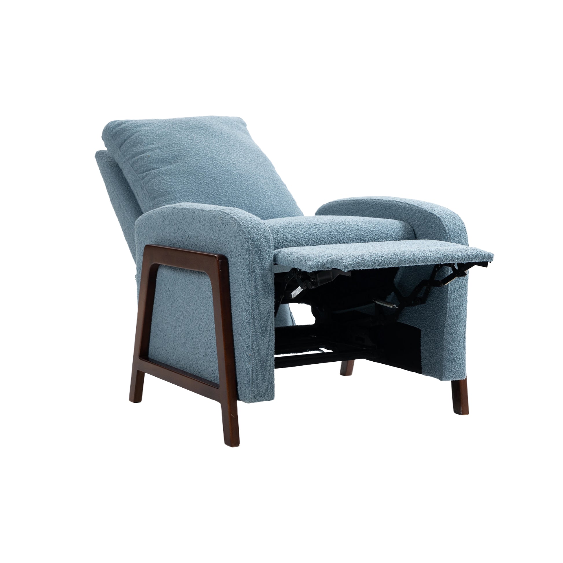 Coolmore Recliner Chair Adjustable Home Theater Single Fabric Recliner Sofa Furniture With Thick Seat Cushion And Backrest Modern Living Room Recliners Light Blue Boucle