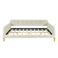 Full Size Upholstered Daybed With 4 Support Legs,White Full White Upholstered