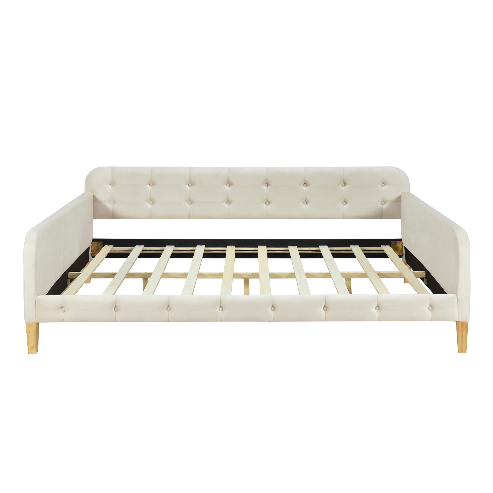 Full Size Upholstered Daybed With 4 Support Legs,White Full White Upholstered