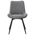 Grey Tufted Swivel Dining Chairs Set Of 2 Solid Grey Dining Room Foam Spot Clean Transitional Side Chair Tufted Back Foam Faux Leather