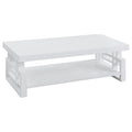 High Glossy White Rectangular Coffee Table Glossy White White Primary Living Space Contemporary,Modern Rectangular Shelves Coffee & End Tables Glossy Wood Sled