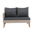 3 Piece Patio Sectional Wicker Rattan Outdoor Furniture Sofa Set Natural Yellow Wicker Dark Grey Cushion Yes Complete Patio Set Dark Grey Rust Resistant Frame Mildew Resistant Cushion Garden & Outdoor Modern Complete Patio Sets Fiber Foam Pads Pe Rattan